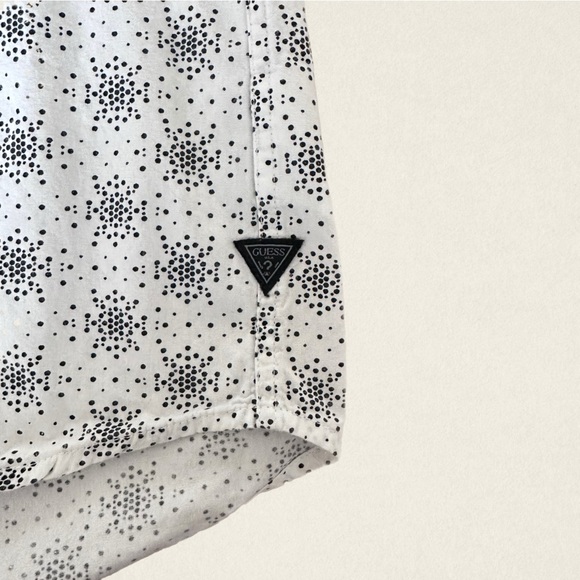 Guess Men’s Long Sleeve White Polka Dot Dress Shirt - Picture 5 of 9